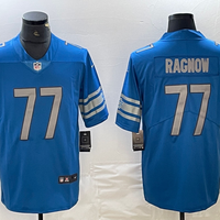Men's Detroit Lions Frank Ragnow #77 Blue Player Game Jersey1