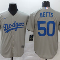 Men's Los Angeles Dodgers Mookie Betts #50 Gray Replica Baseball Jersey1