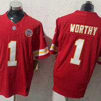 Men's Kansas City Chiefs Xavier Worthy #1 Red Player Game Jersey