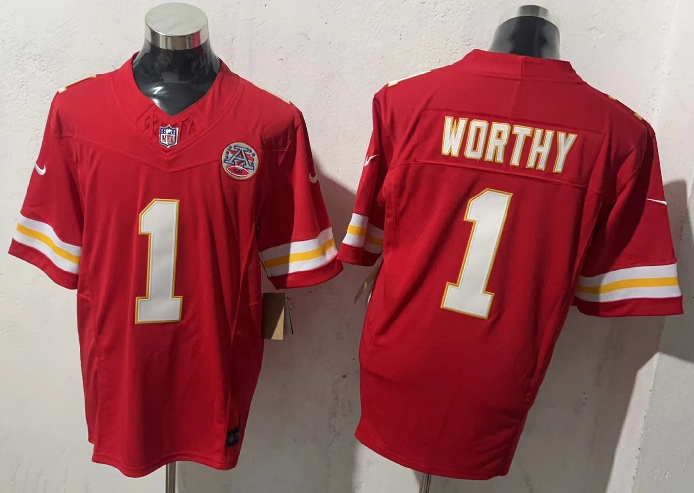 Men's Kansas City Chiefs Xavier Worthy #1 Red Player Game Jersey