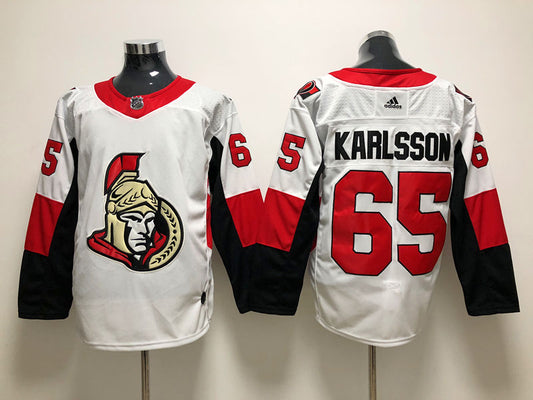 Men's Ottawa Senators Erik Karlsson #65 White Player Jersey1