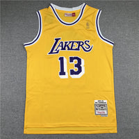 Men's Los Angeles Lakers Wilt Chamberlain #13 Yellow Classics Swingman Jersey1