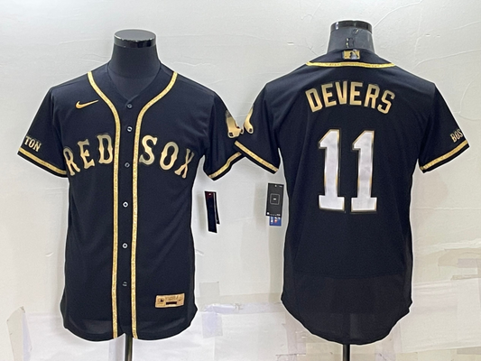Men's Boston Red Sox Rafael Devers #11 Black Replica Baseball Jersey1