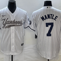 Men's New York Yankees Mickey Mantle #7 White Game Jersey1 Joint Edition