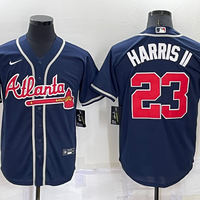 Men's Atlanta Braves Michael Harris II #23 Navy Replica Baseball Jersey1
