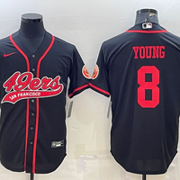 Men's San Francisco 49ers Steve Young #8 Black Game Jersey1 Joint Edition