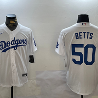 Men's Los Angeles Dodgers1 Mookie Betts White Game Jersey