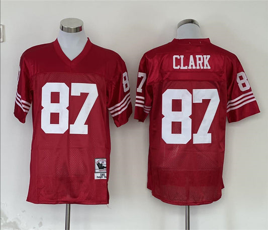 Men's San Francisco 49ers Dwight Clark Mitchell & Ness Scarlet Legacy Replica Player Jersey1