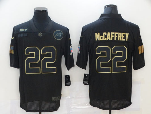 Men's Carolina Panthers #22 Christian McCaffrey Black Game Player Jersey1