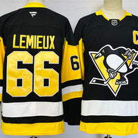 Men's Pittsburgh Penguins Mario Lemieux #66 Fanatics Black Jersey