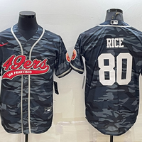 Men's San Francisco 49ers Jerry Rice #80 Grey Camouflage Game Jersey1 Joint Edition