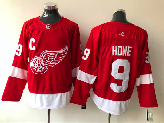 Men's Detroit Red Wings Gordie Howe #9 Red Breakaway Player Jersey1