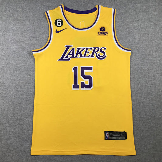 Men's Los Angeles Lakers Austin Reaves #15 Gold 2022/23 Swingman Jersey1 - Icon Edition