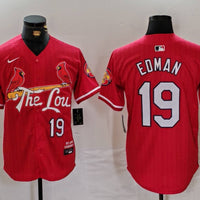 Men's St. Louis Cardinals Tommy Edman #19 Red 2024 City Connect Limited Player Jersey1