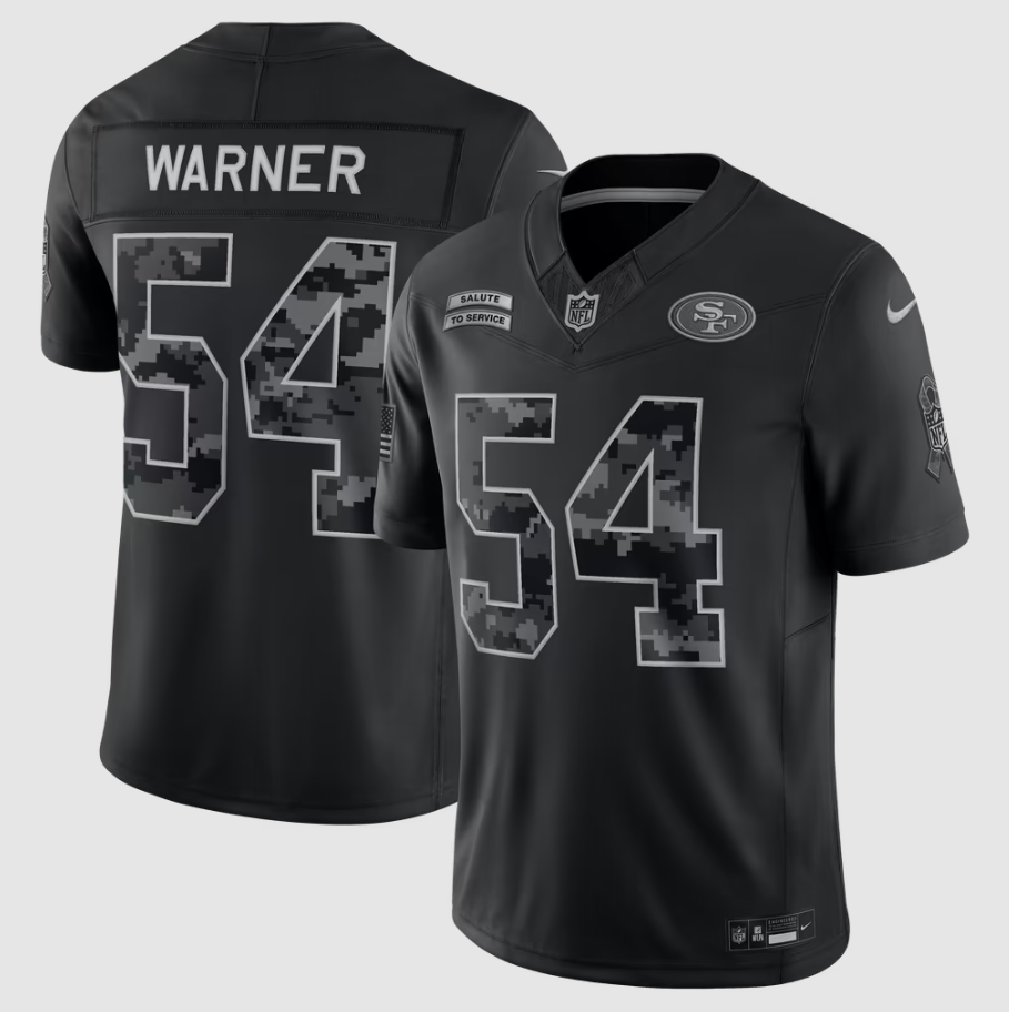 Men's San Francisco 49ers Fred Warner #54 Black 2026 Salute to Service Stitched Limited Jersey