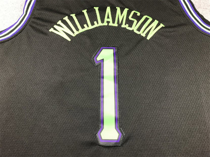 Men's New Orleans Pelicans Zion Williamson #1 Black 2023/24 Swingman Jersey1 - City Edition