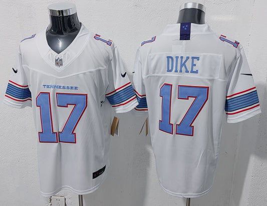 Men's Tennessee Titans Chimere Dike #17 White Game Jersey