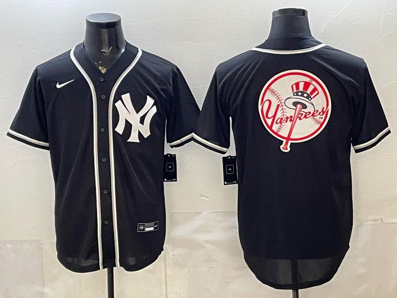 Men's New York Yankees Fashion Black Out Replica Game Jersey