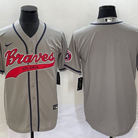 Men's Atlanta Braves Gray Replica Blank Jersey1 Joint Edition