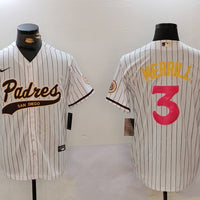 Men's San Diego Padres Jackson Merrill #3 White Player Jersey1