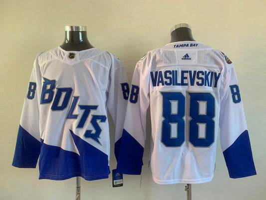 Men's Tampa Bay Lightning Andrei Vasilevskiy #88 White Player Jersey1