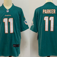 Men's Miami Dolphins DeVante Parker #11 Green Aqua Game Jersey1