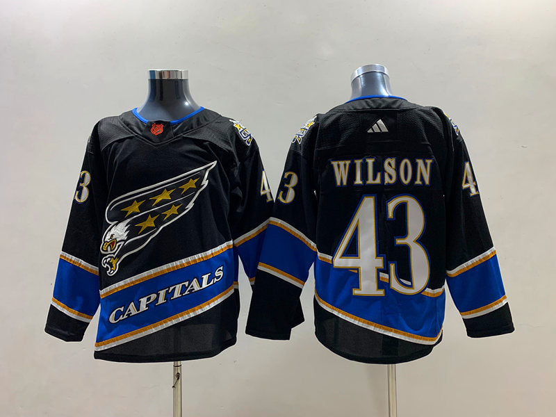 Men's Washington Capitals Tom Wilson #43 Black Player Game Jersey1