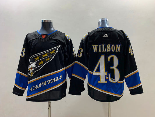 Men's Washington Capitals Tom Wilson #43 Black Player Game Jersey1