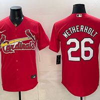 Men's St. Louis Cardinals JJ Wetherholt #26 Red Alternate Replica Player Jersey