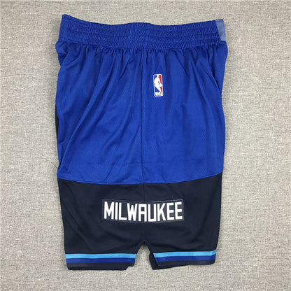 Men's Milwaukee Bucks Blue/Navy City Edition Basketball Shorts1