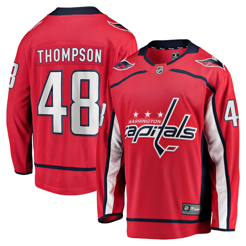 Men's Washington Capitals Logan Thompson #48 Fanatics Red Home Breakaway Player Jersey
