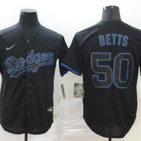 Men's Los Angeles Dodgers Mookie Betts #50 Black Stitched Game Jersey1