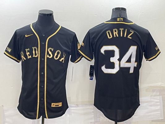 Men's Boston Red Sox David Ortiz #34 Black Stitched Jersey1