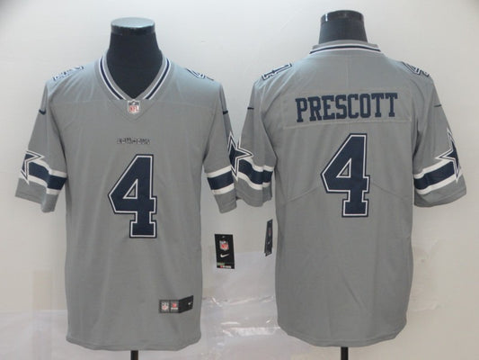 Men's Dallas Cowboys Dak Prescott #4 Gray Inverted Legend Jersey1