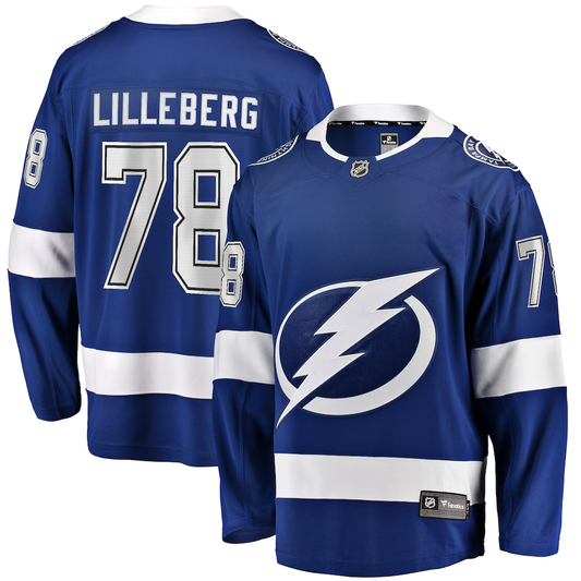 Men's Tampa Bay Lightning Emil Lilleberg #78 Fanatics Blue Home Breakaway Player Jersey