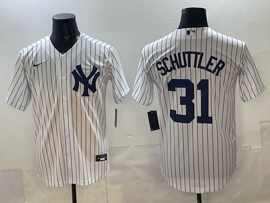 Men's New York Yankees Carson Schuttler #31 White Replica Player Jersey