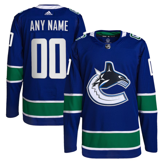 Men's Vancouver Canucks Blue Home Team Breakaway Custom Jersey1