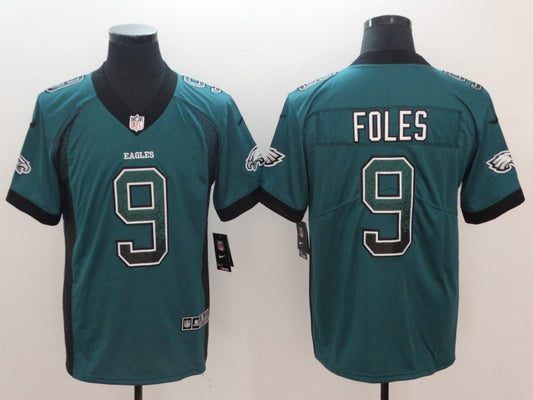 Men's Philadelphia Eagles Nick Foles #9 Midnight Green Game Player Jersey1