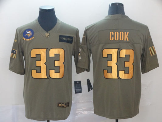 Men's Minnesota Vikings Dalvin Cook #33 Brown Alternate Game Jersey1