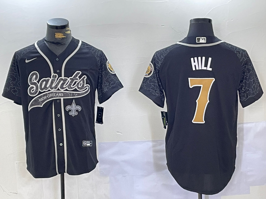 Men's New Orleans Saints Taysom Hill #7 Black RFLCTV Limited Jersey1