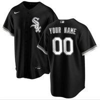 Men's Chicago White Sox Black Replica Custom Jersey1