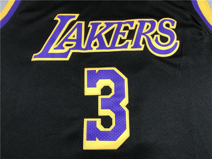 Men's Los Angeles Lakers Anthony Davis Black 2020/21 Swingman Player Jersey1