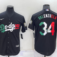 Men's Los Angeles Dodgers Fernando Valenzuela #34 Black Player Jersey1