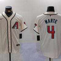 Men's Arizona Diamondbacks Ketel Marte #4 White Home Limited Player Jersey1