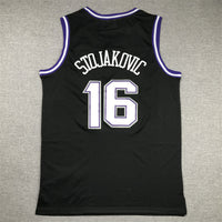 Men's Sacramento Kings Peja Stojakovic #16 Black Hardwood Classics Swingman Jersey1