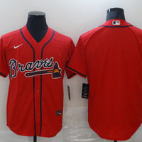 Men's Atlanta Braves Red Replica Blank Jersey1