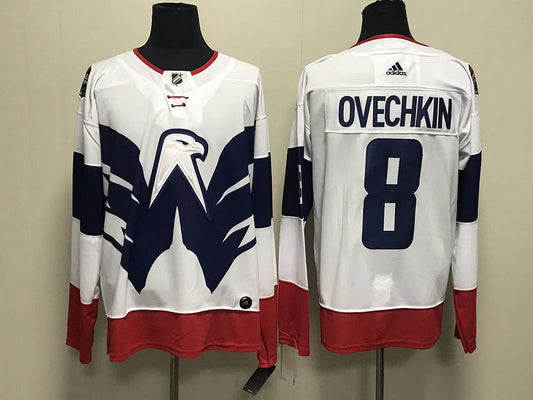 Men's Washington Capitals Alex Ovechkin #8 White Home Breakaway Player Game Jersey1