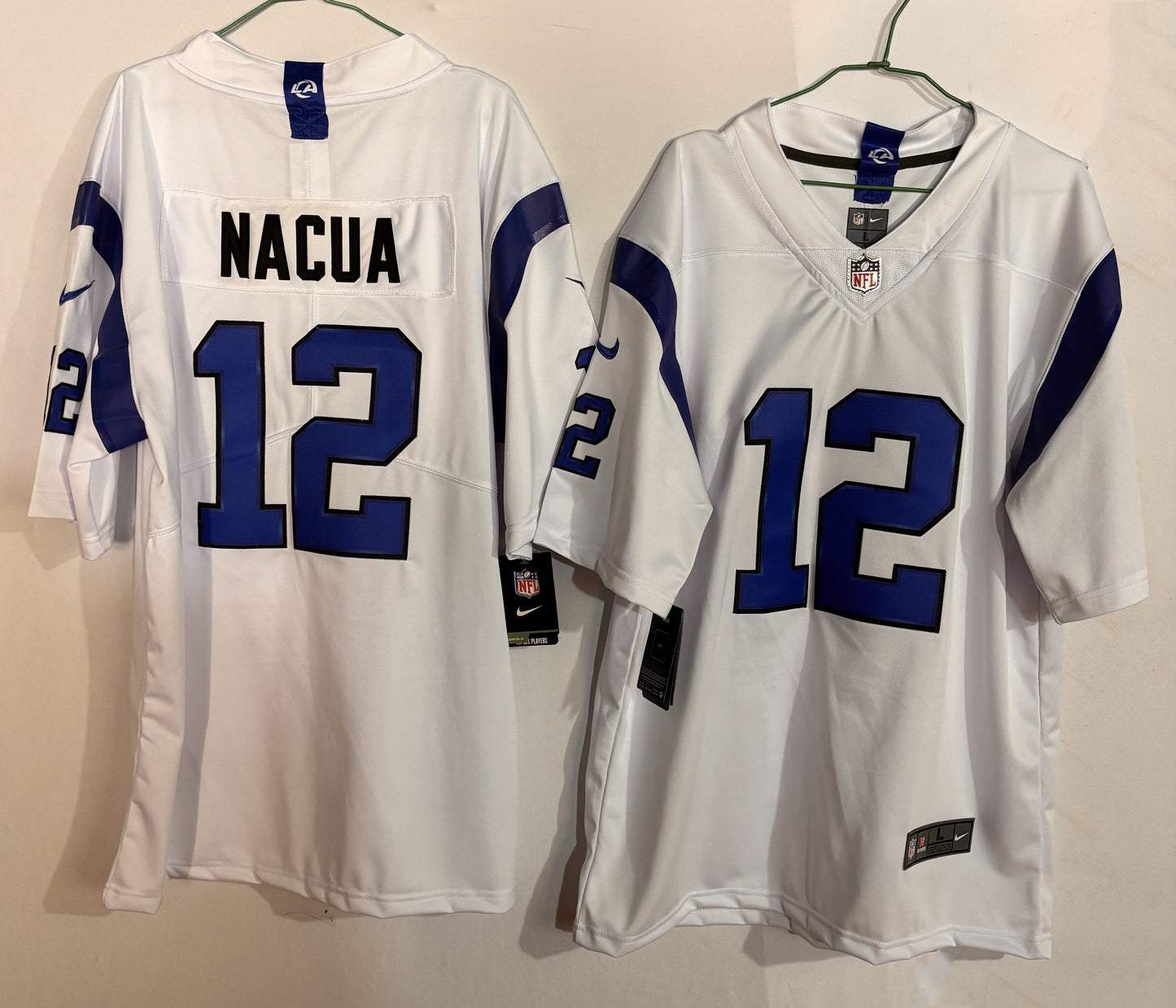 Men's Los Angeles Rams Puka Nacua #12 Fearsome White Game Jersey