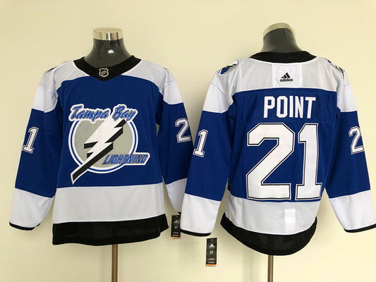 Men's Tampa Bay Lightning Brayden Point #21 Blue Player Jersey1