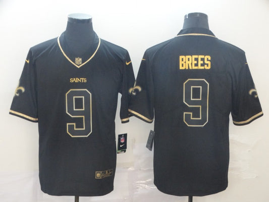 Men's New Orleans Saints #9 Drew Brees Black Team Color Game Jersey1